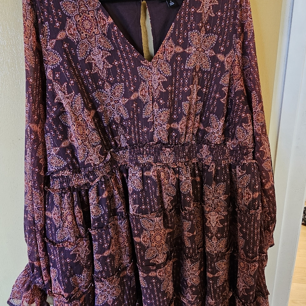 Torrid Size 2 Mini Lurex Chiffon Tiered Dress